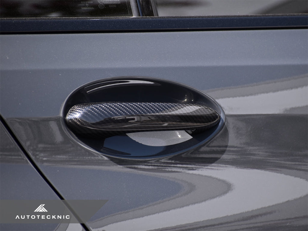 2019-2026 BMW 3-Series (G20/G21) OEM Style Dry Carbon Fiber Door Handle Trim Set | AutoTecknic
