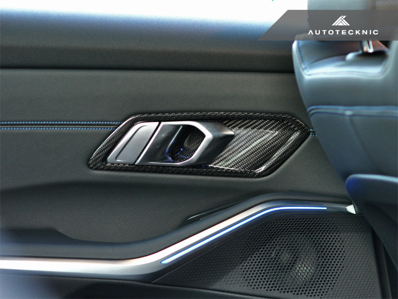 2019-2023 BMW 3-Series (G20) Dry Carbon Interior Door Handle Trim Set | AutoTecknic Secondary image