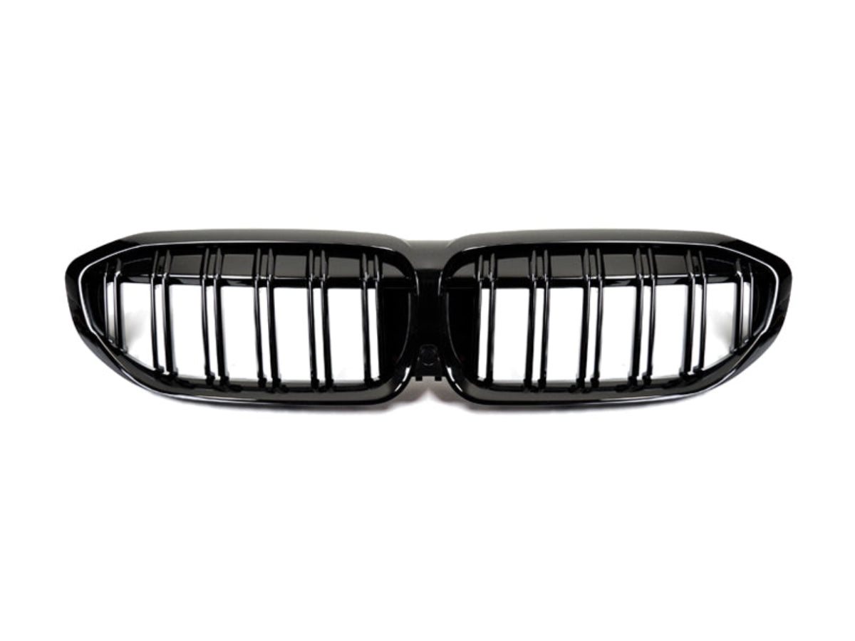 2019-2022 BMW 3-Series (G20) Dual-Slat Gloss Black Front Grille | AutoTecknic Main image