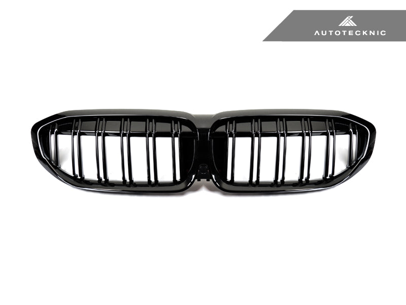 2019-2022 BMW 3-Series (G20) Dual-Slat Gloss Black Front Grille | AutoTecknic