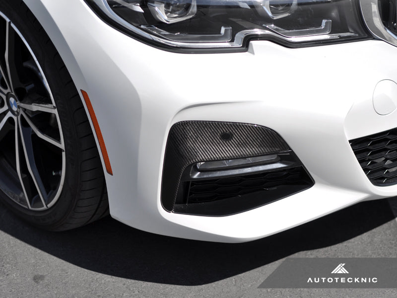 2019-2022 BMW 330i (G20) M-Sport Dry Carbon Fiber Front Bumper Trim | AutoTecknic