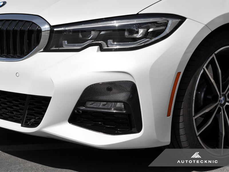 2019-2022 BMW 330i (G20) M-Sport Dry Carbon Fiber Front Bumper Trim | AutoTecknic