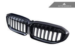 2019-2022 BMW 3 Series (G20) Glazing Black Painted Front Grille | AutoTecknic