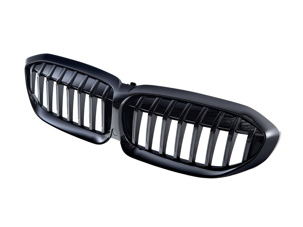 2019-2022 BMW 3 Series (G20) Glazing Black Painted Front Grille | AutoTecknic