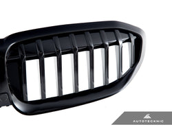2019-2022 BMW 3 Series (G20) Glazing Black Painted Front Grille | AutoTecknic