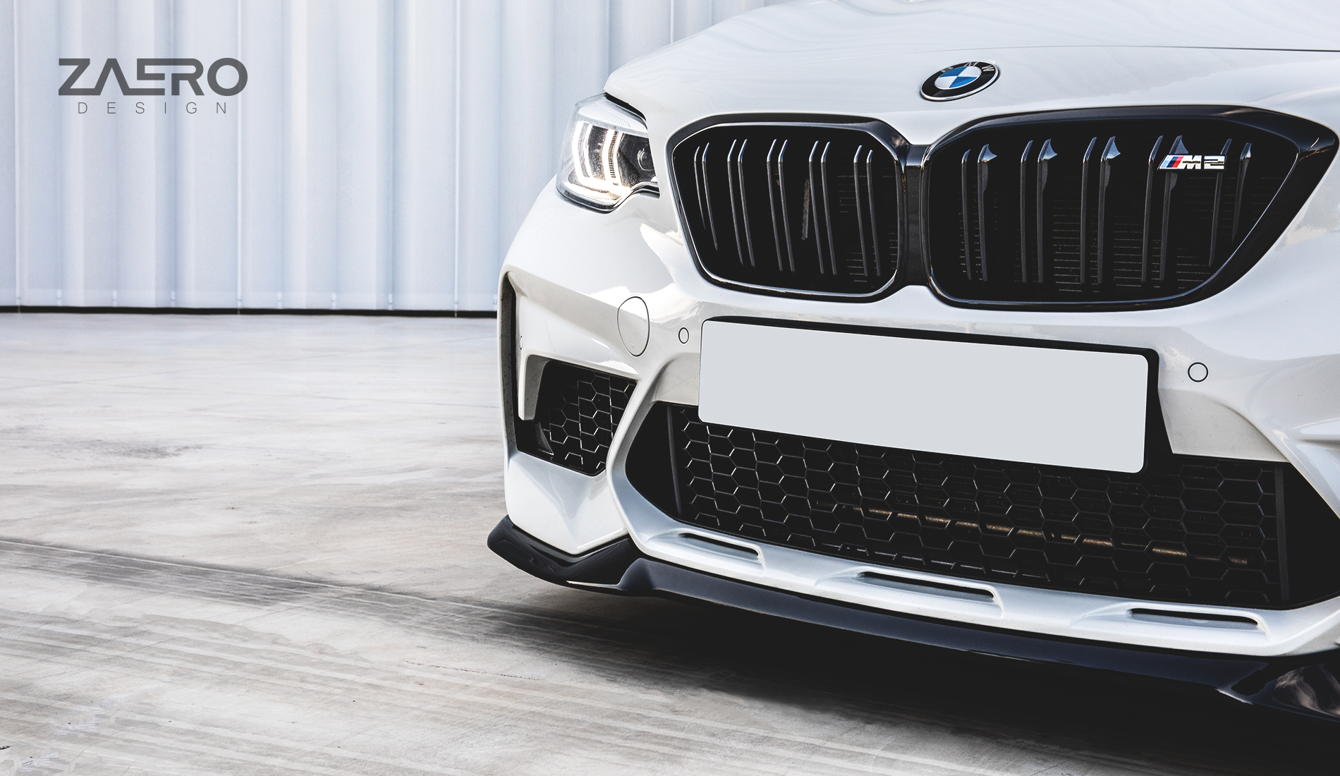 2019-2021 BMW M2 Competition (F87) EVO-S Gloss Black Front Splitter | Zaero Design USA