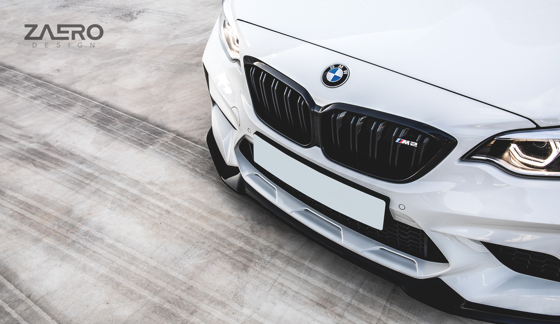 2019-2021 BMW M2 Competition (F87) EVO-S Gloss Black Front Splitter | Zaero Design USA
