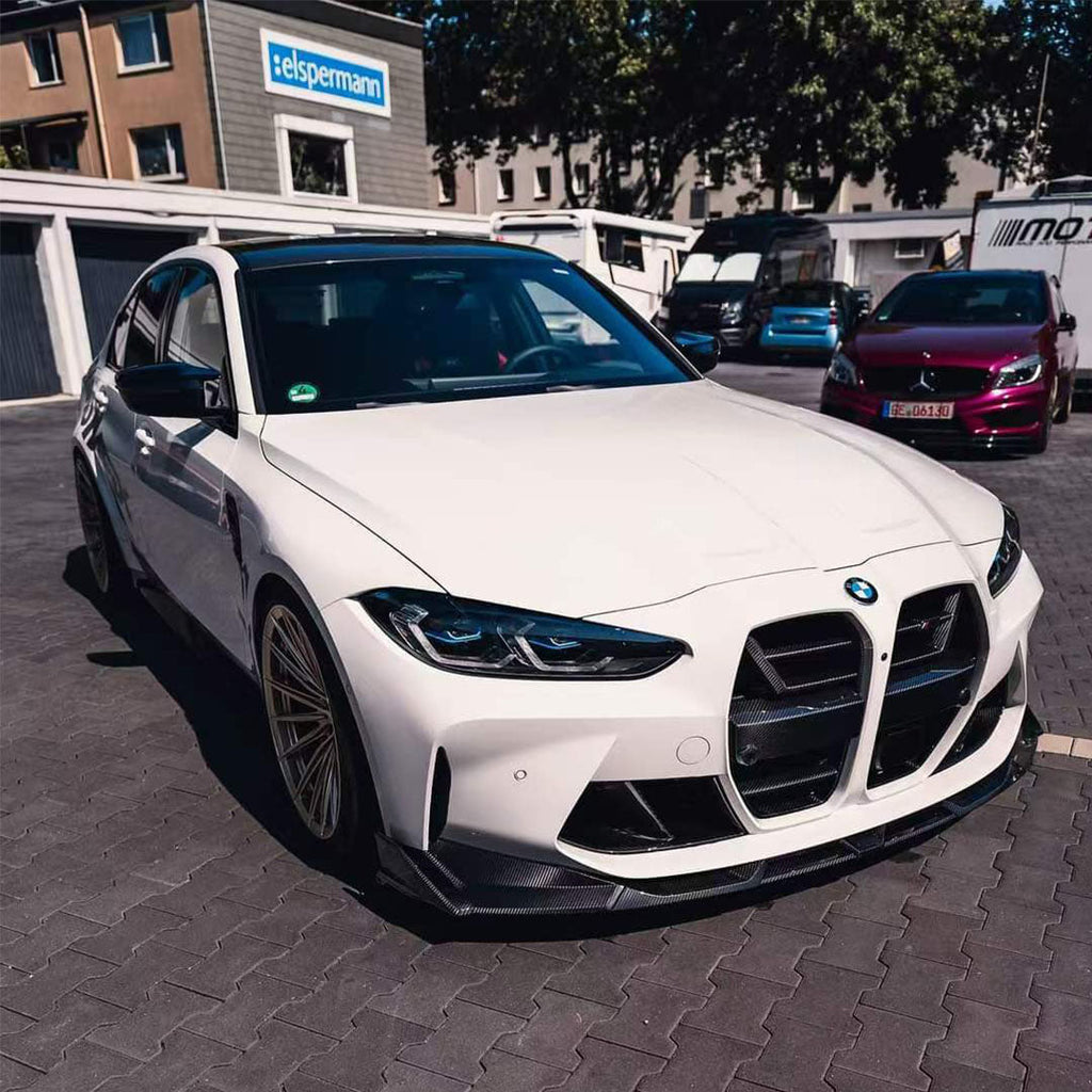 2021+ BMW M3 (G80) & M4 (G82) V1 Carbon Fiber Front Grille - Active Cruise Compatible | SOOQOO