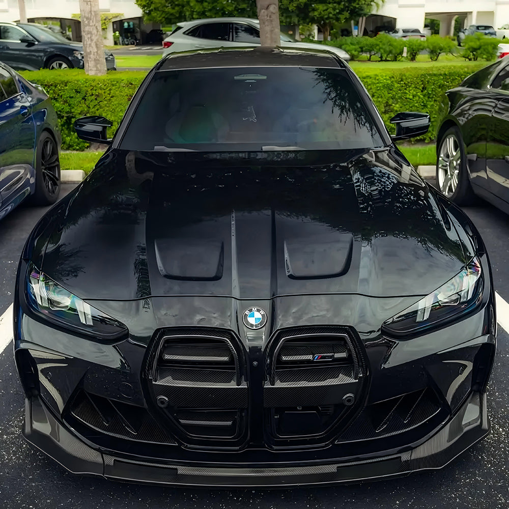 2021+ BMW M3 (G80) & M4 (G82) V2 Carbon Fiber Front Grille - Active Cruise Compatible | SOOQOO