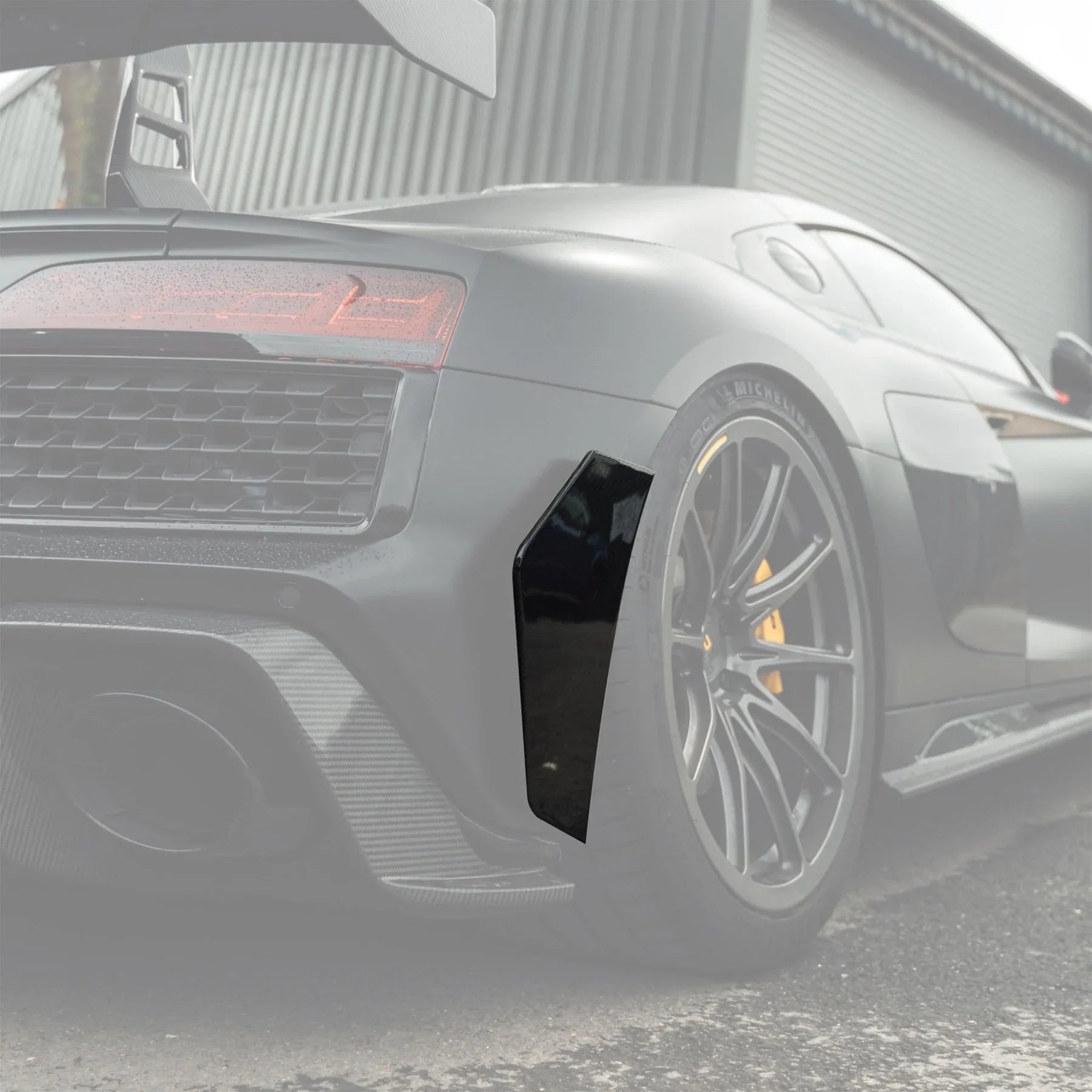 2015-2018 Audi R8 (4S) Racing Style Pre-Preg Carbon Fiber Rear Bumper Canards | TRE