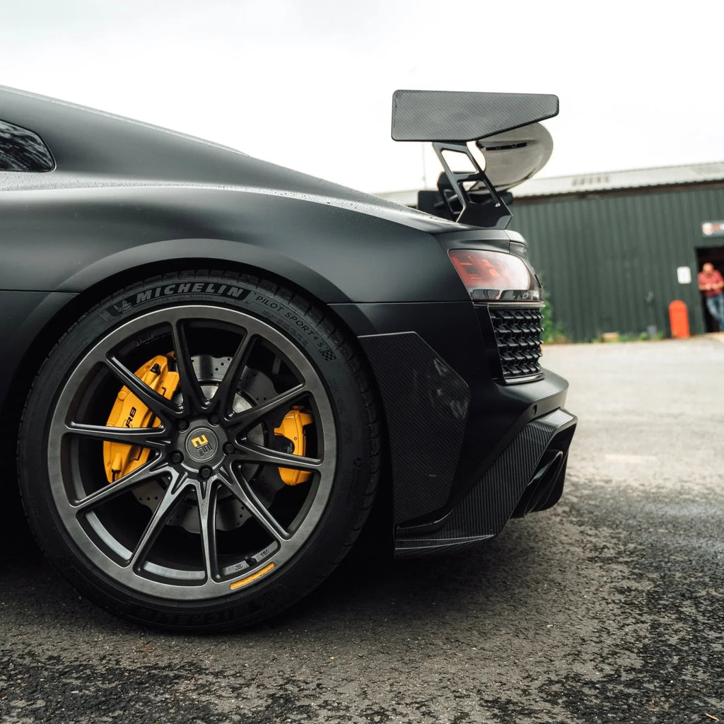 2015-2018 Audi R8 (4S) Racing Style Pre-Preg Carbon Fiber Rear Bumper Canards | TRE