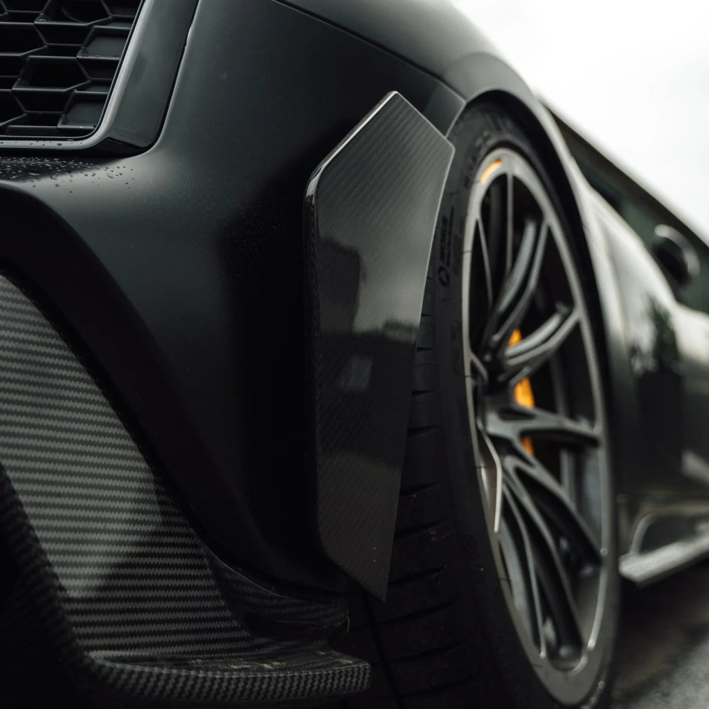 2015-2018 Audi R8 (4S) Racing Style Pre-Preg Carbon Fiber Rear Bumper Canards | TRE