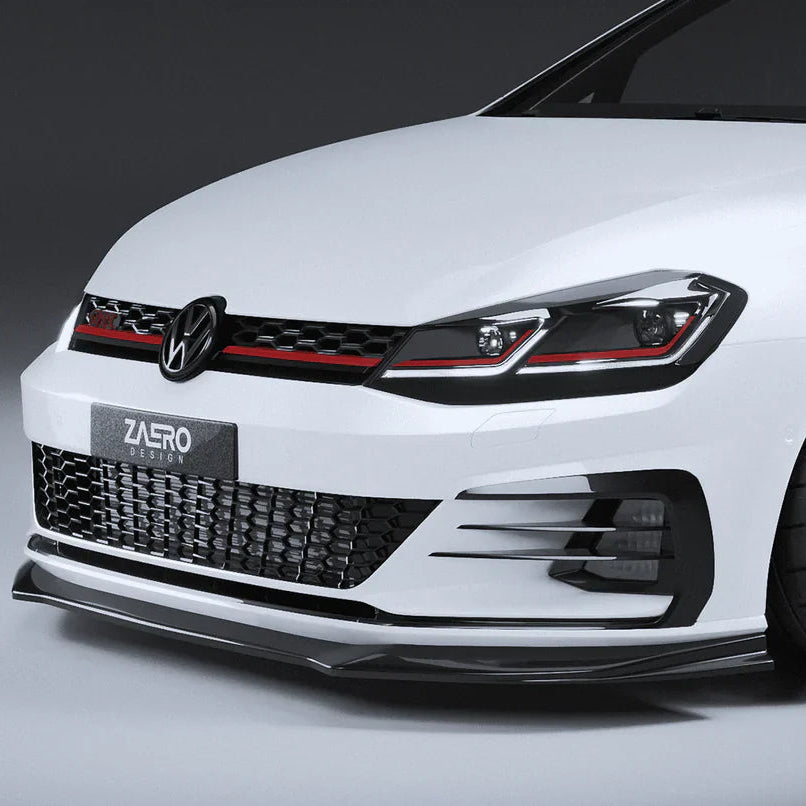 2017-2020 Volkswagen Golf GTI (MK7.5) EVO-1 Gloss Black ABS Front Splitter | Zaero Design USA
