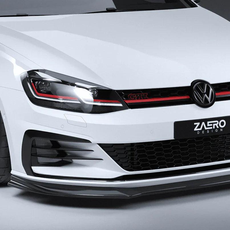 2017-2020 Volkswagen Golf GTI (MK7.5) EVO-1 Gloss Black ABS Front Splitter | Zaero Design USA