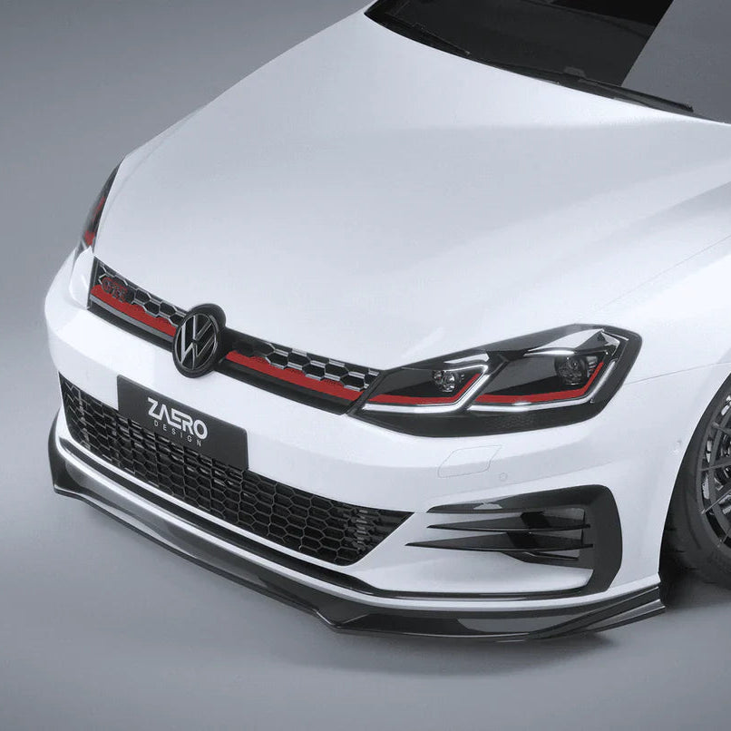 2017-2020 Volkswagen Golf GTI (MK7.5) EVO-1 Gloss Black ABS Front Splitter | Zaero Design USA