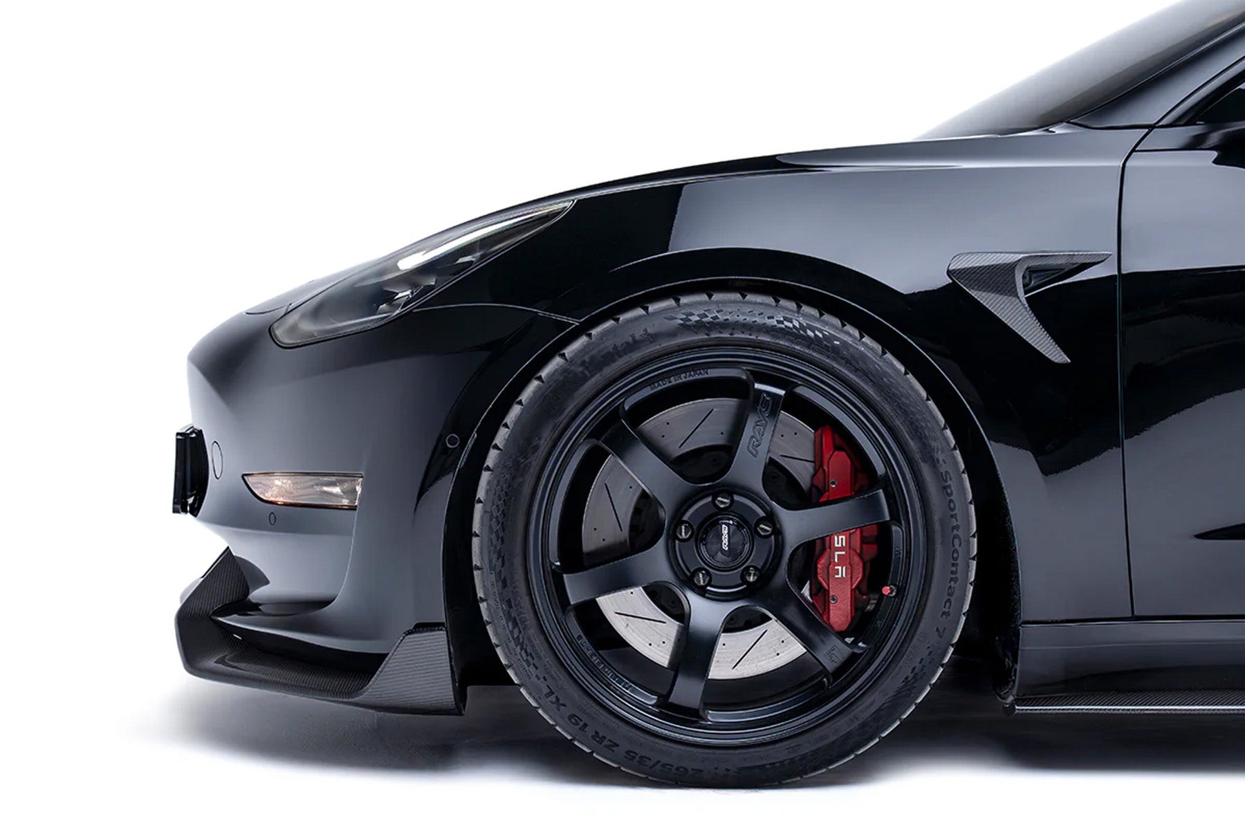 ADRO Tesla Model 3 Genuine Carbon Fiber Front Lip (V2)
