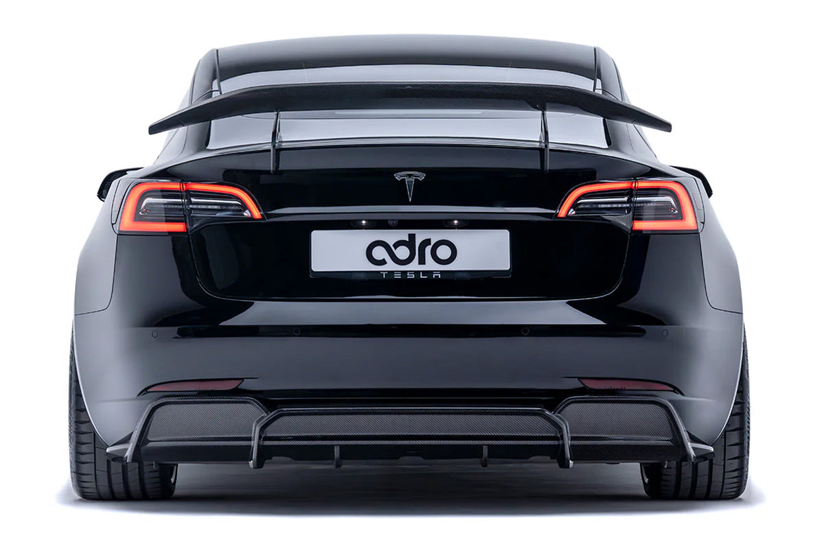 ADRO Tesla Model 3 Genuine Carbon Fiber Rear Diffuser (V2)