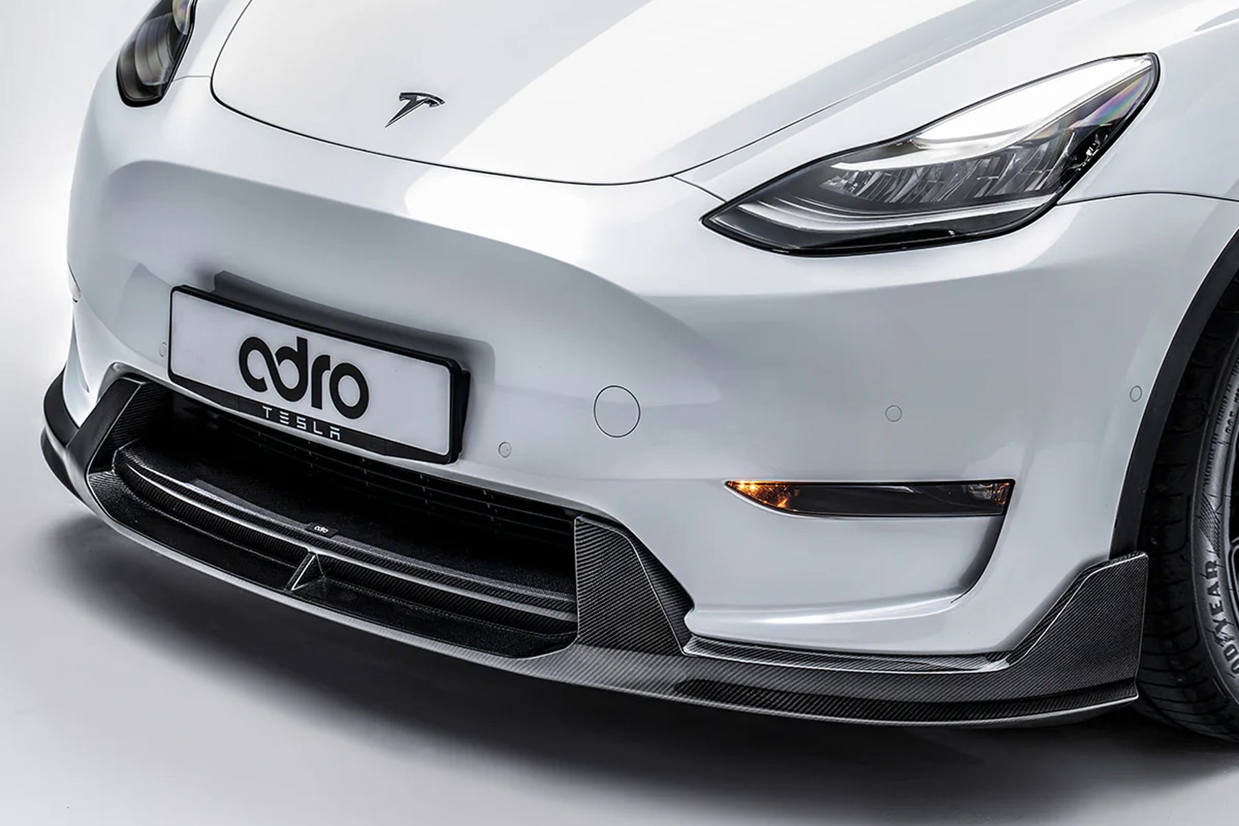 ADRO Tesla Model Y Genuine Carbon Fiber Front Lip V2