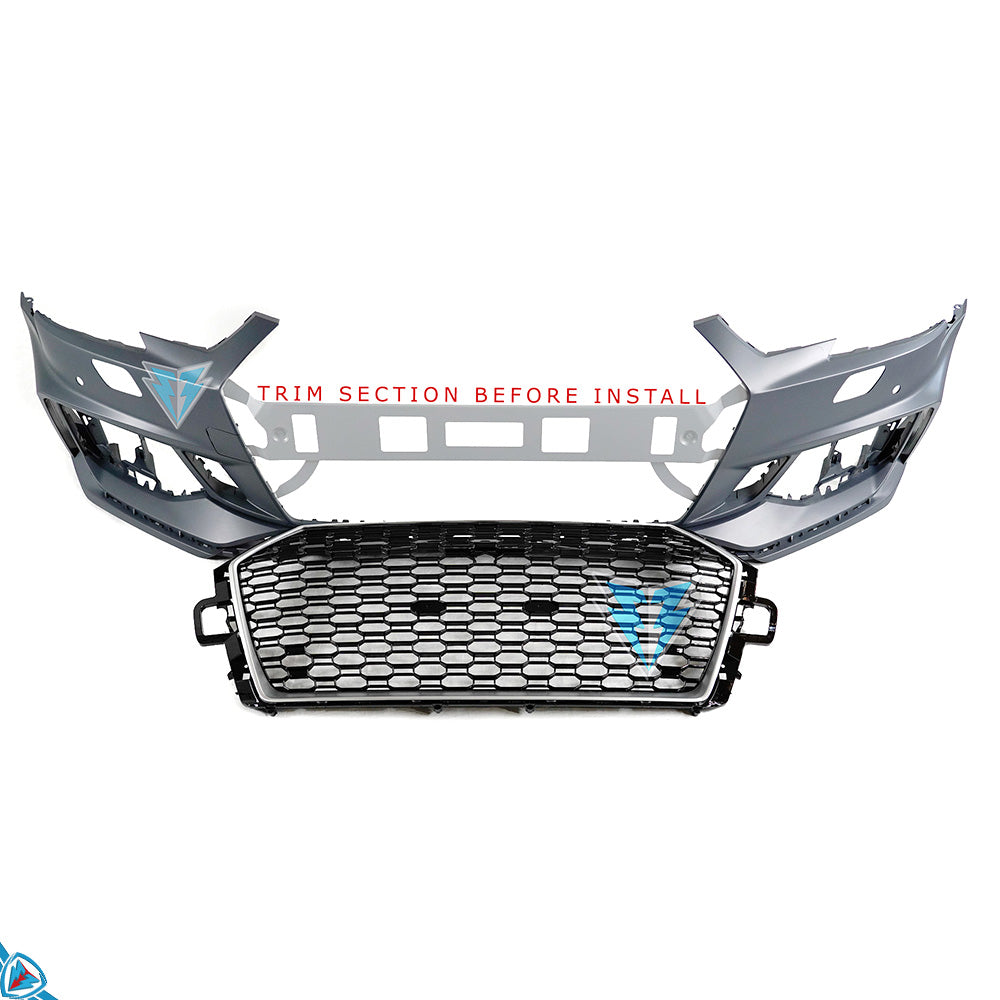 2017-2019 Audi A4 / S4 (B9) RS4 Style Polypropylene Front Bumper Conversion Kit | E3Tuning