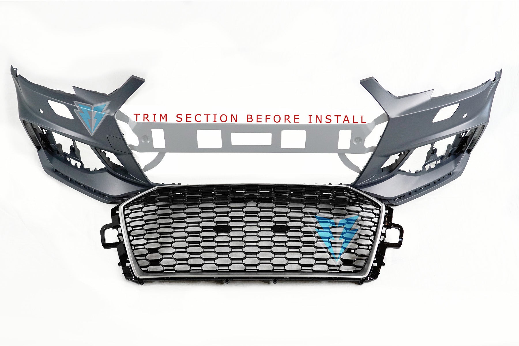 2017-2019 Audi A4 / S4 (B9) to RS4 Style Front Bumper Conversion Kit Secondary image