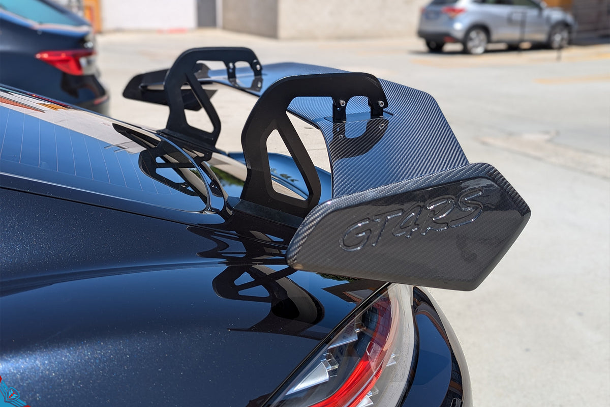 Porsche 718 Boxster & Cayman (982) Dry Carbon GT4 RS Style Swan Neck Wing FYBR Aero