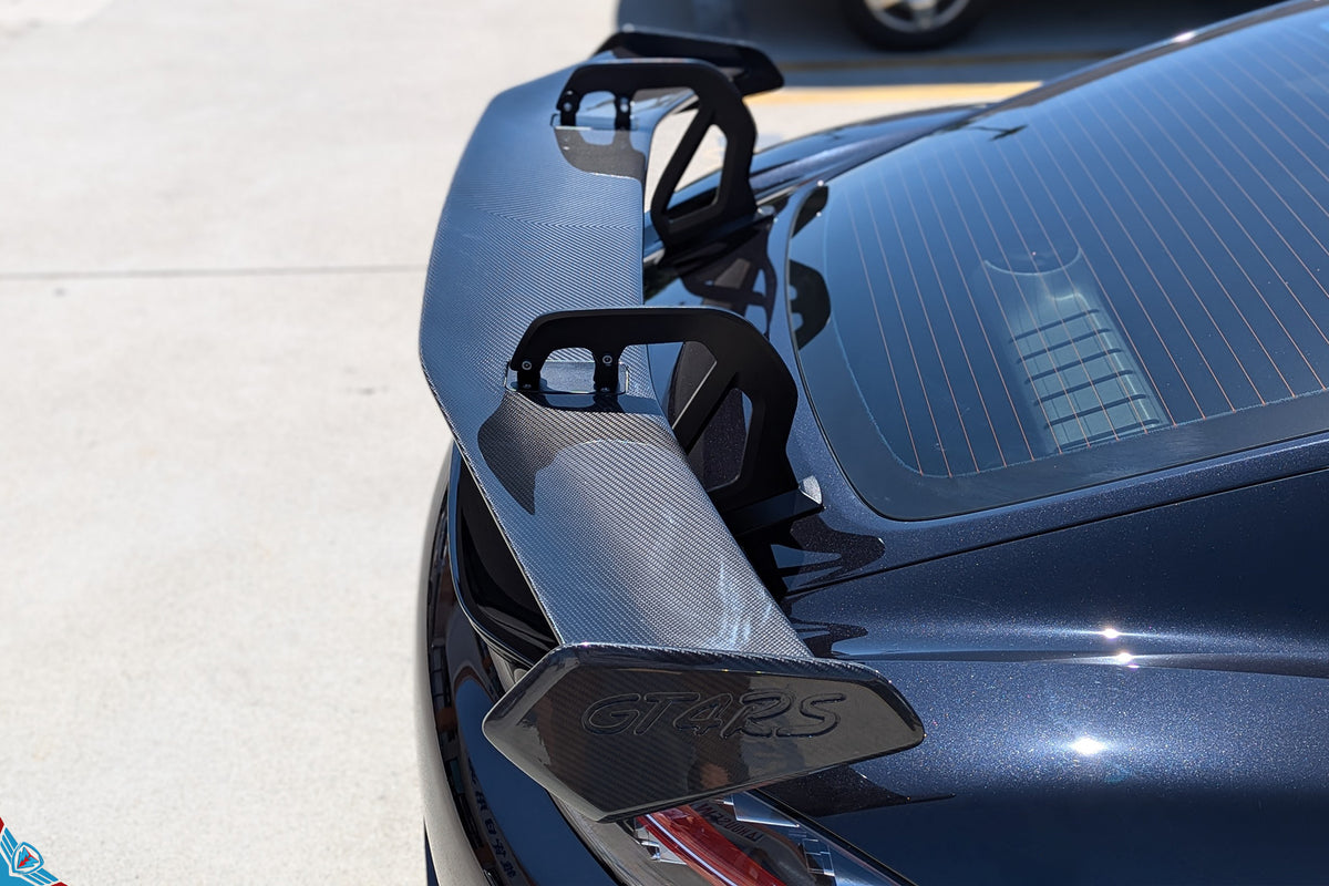 Porsche 718 Boxster & Cayman (982) Dry Carbon GT4 RS Style Swan Neck Wing FYBR Aero