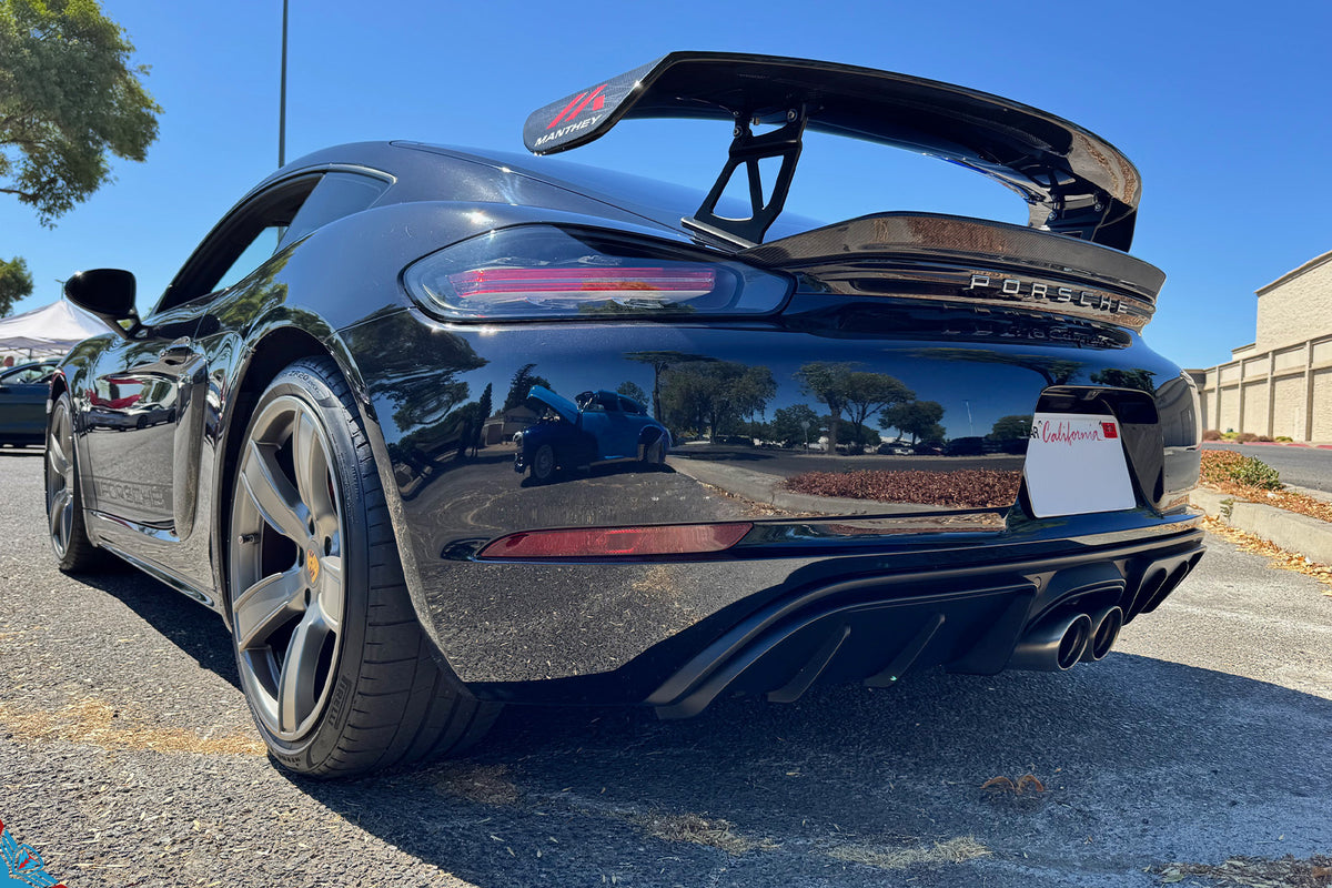 Porsche 718 Boxster & Cayman (982) Dry Carbon Fiber GT4 Style Rear Wing FYBR Aero