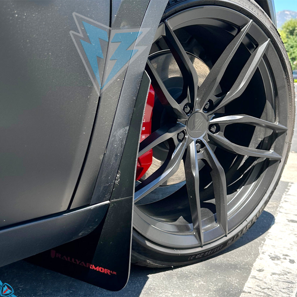 2020-2023 Tesla Model Y (1st-Gen / Juniper) Polyurethane Mud Flaps | Rally Armor Main image