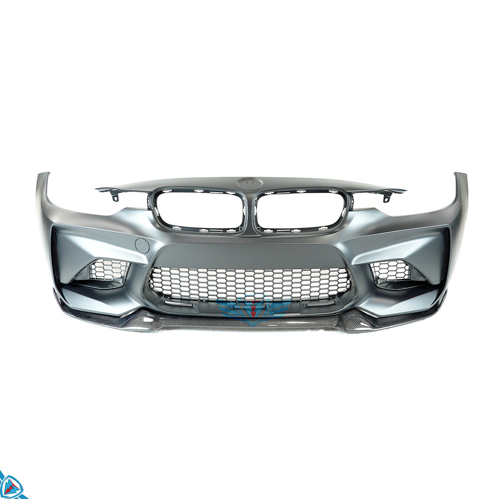 BMW F30 M2 Conversion Bumper CS Style Genuine Carbon Fiber Front Lip | FYBR Aerodynamics Secondary image