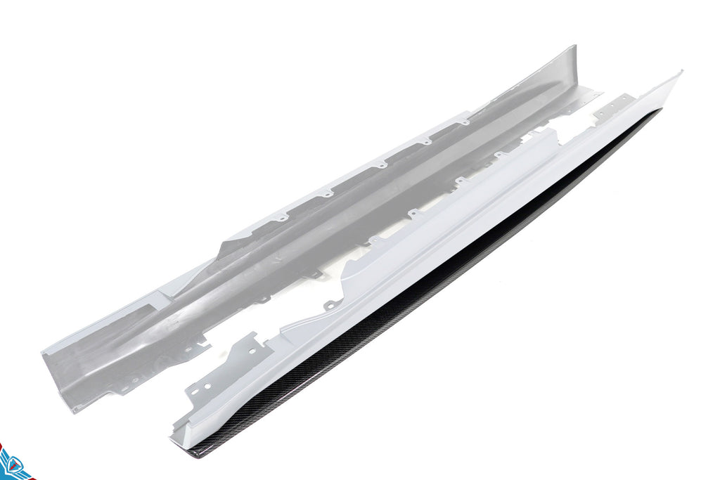 2012-2020 BMW 4 Series & M3/M4 (F32/F33/F80/F82) M Performance Style Carbon Fiber Side Skirt Extensions | FYBR Aerodynamics