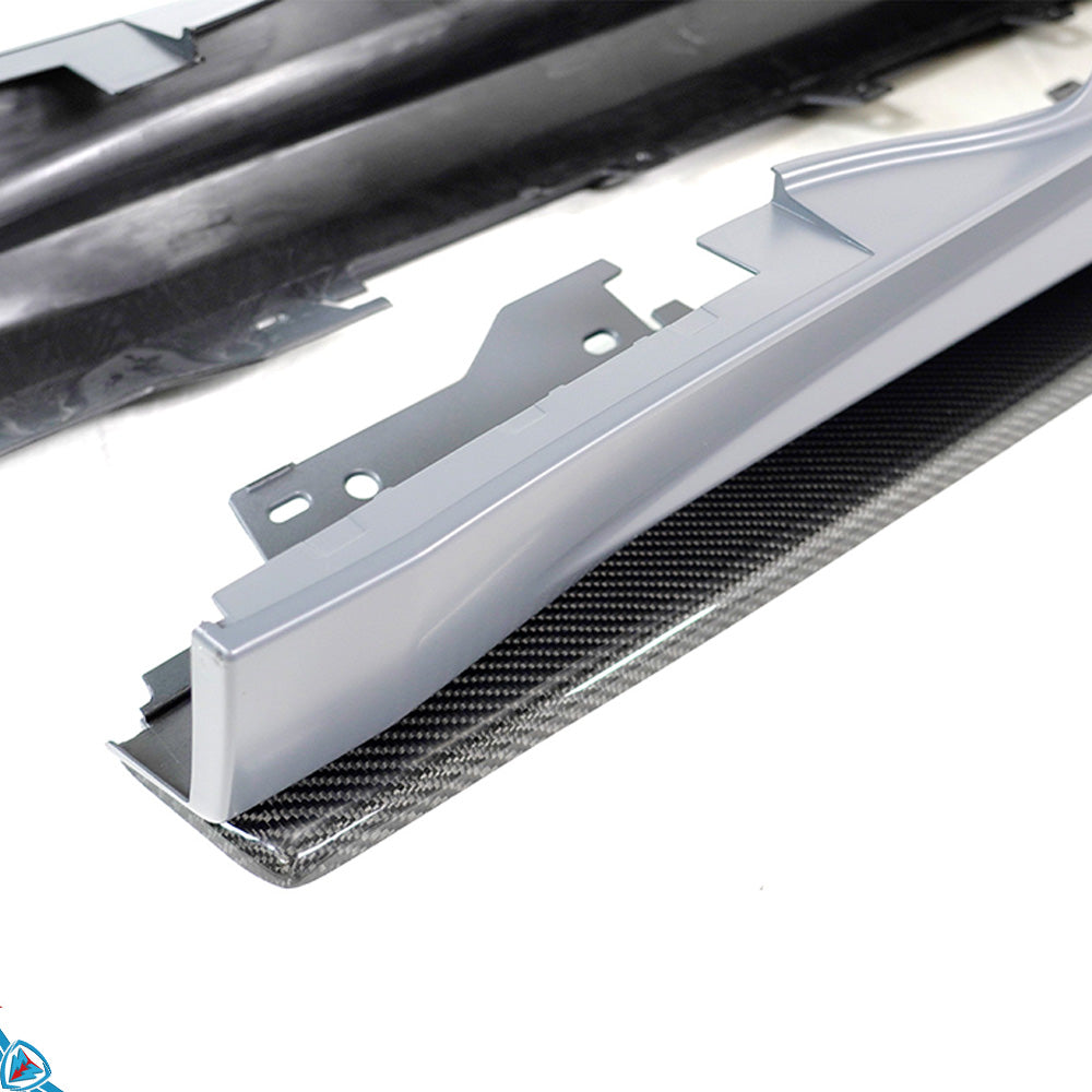 2012-2020 BMW 4 Series & M3/M4 (F32/F33/F80/F82) M Performance Style Carbon Fiber Side Skirt Extensions | FYBR Aerodynamics