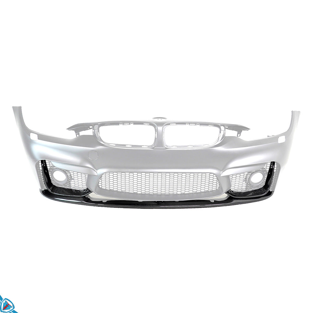2014-2020 BMW 4 Series (F32/F33/F36) M Performance Style Carbon Fiber 3-Piece Front Lip (M4 Conversion Bumper Only) | FYBR Aerodynamics Main image