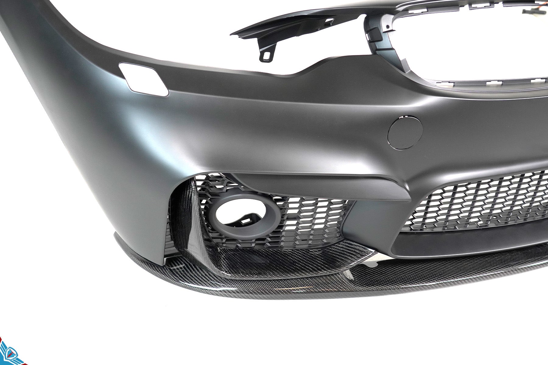 2014-2020 BMW 4 Series (F32/F33/F36) M Performance Style 3-Piece Carbon Fiber Front Lip [ONLY FOR M4 CONVERSION BUMPER]