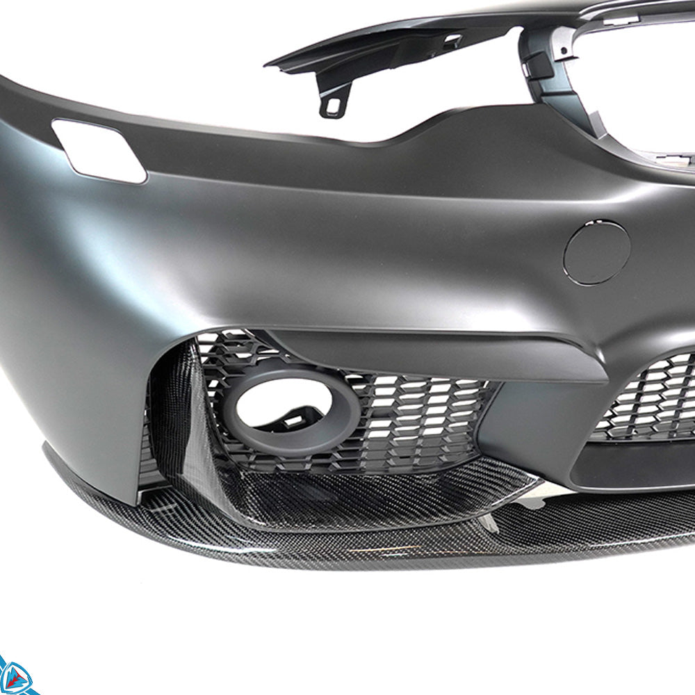 2014-2020 BMW 4 Series (F32/F33/F36) M Performance Style Carbon Fiber 3-Piece Front Lip (M4 Conversion Bumper Only) | FYBR Aerodynamics