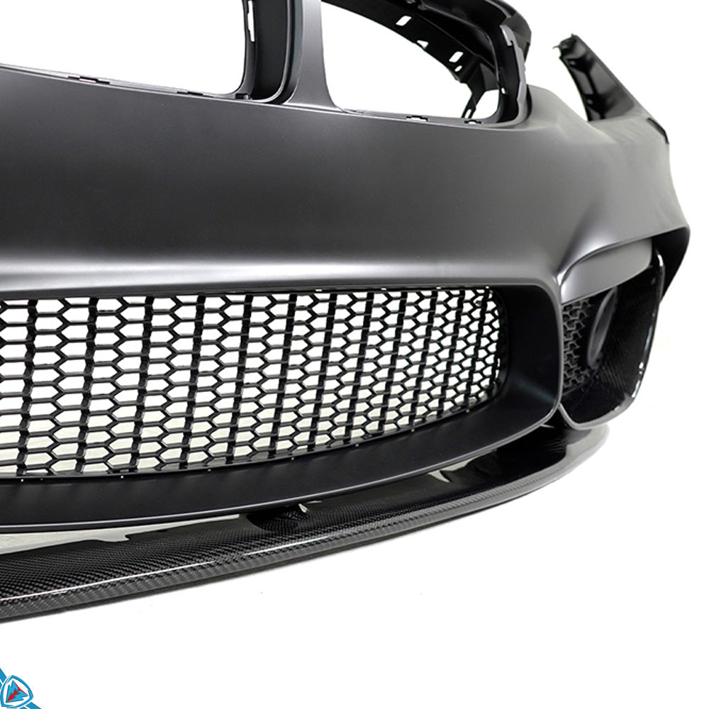 2014-2020 BMW 4 Series (F32/F33/F36) M Performance Style Carbon Fiber 3-Piece Front Lip (M4 Conversion Bumper Only) | FYBR Aerodynamics