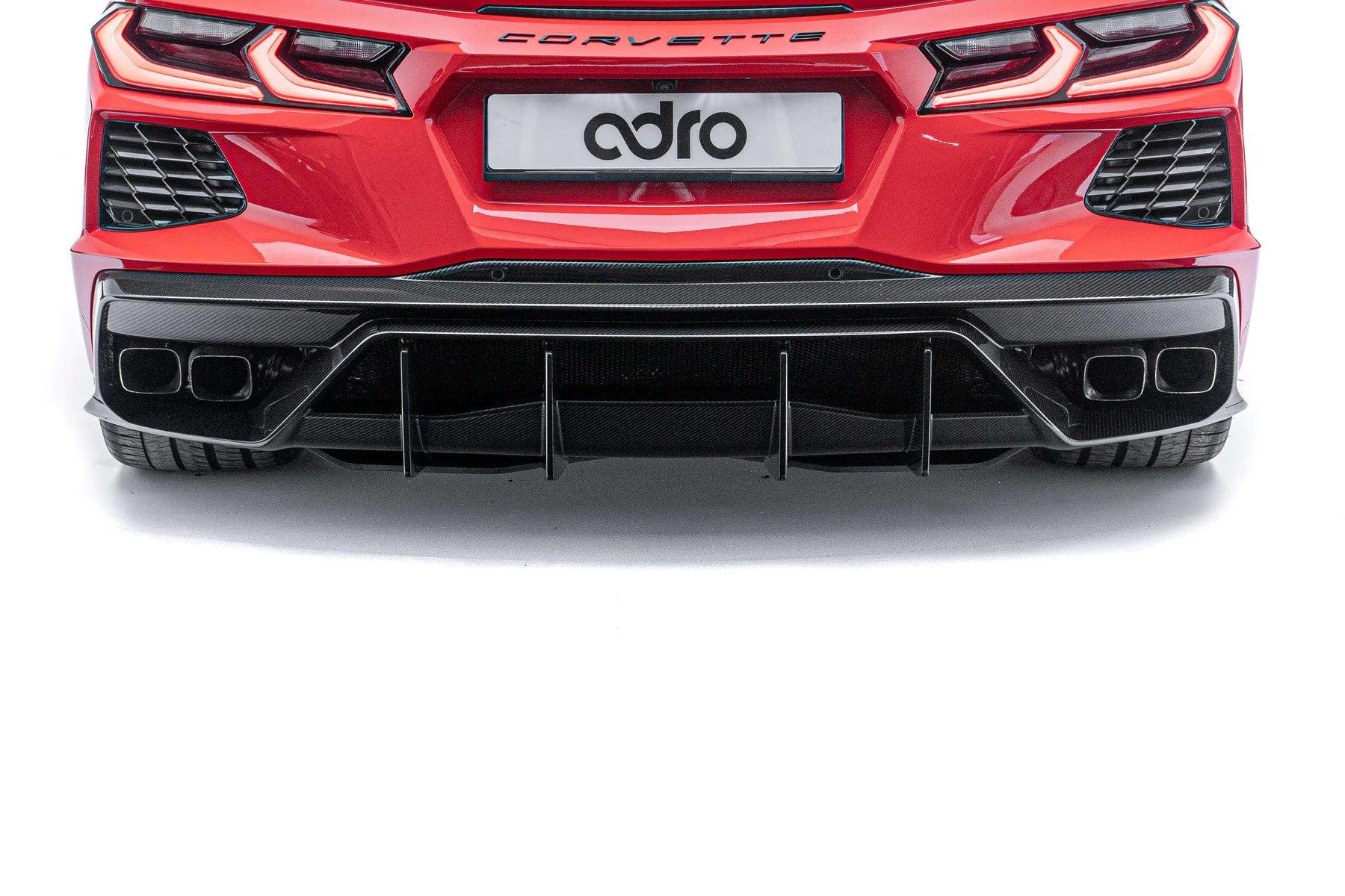 ADRO Chevrolet Corvette (C8) Genuine Prepreg Carbon Fiber Rear Diffuser - E3Tuning