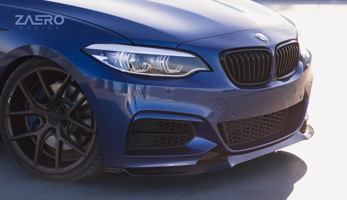 BMW 2 Series, M235i & M240i F22 F23 EVO-1 Gloss Black Front Splitter