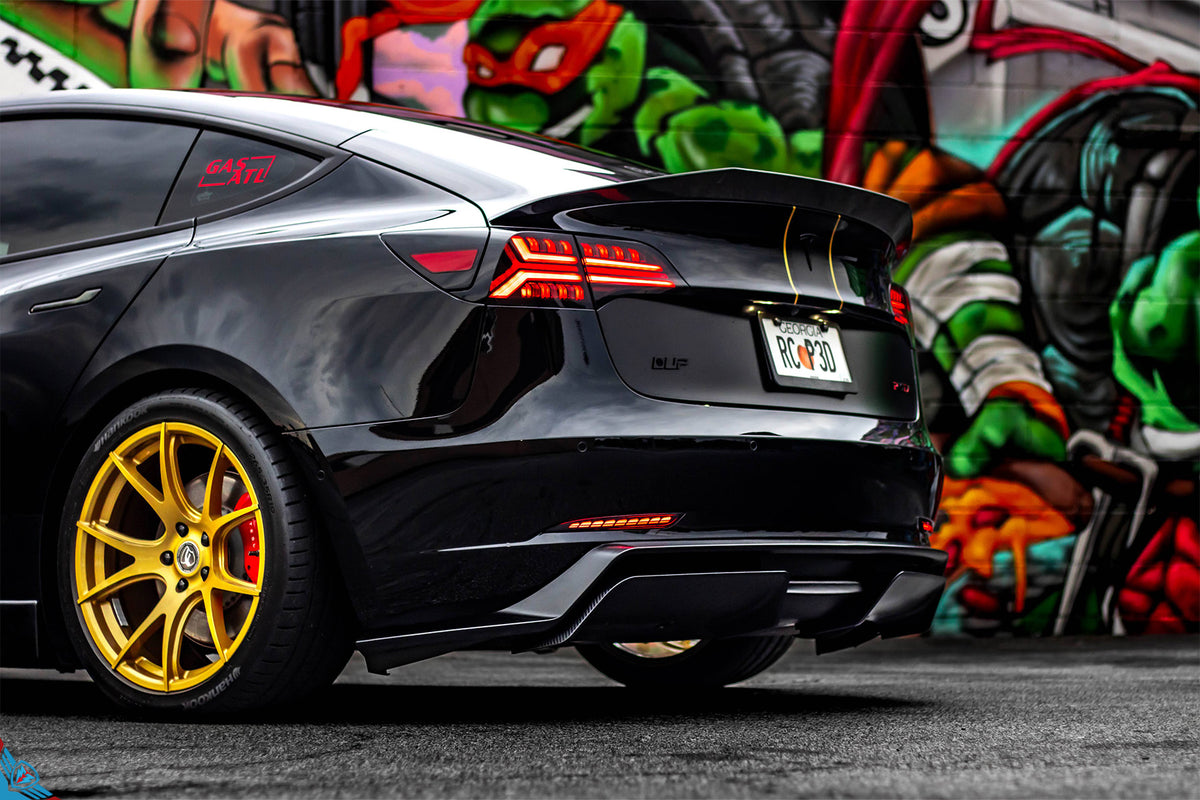 Tesla Model 3 (MK1) Rear Diffuser (3-Piece) by CUSTUNING