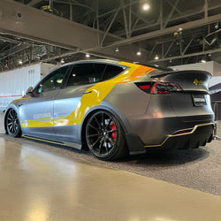2020-2025 Tesla Model Y (Model Y) Aggressive Style PP 3-Piece Rear Diffuser | CUSTUNING
