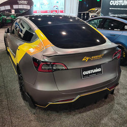 2020-2025 Tesla Model Y (Model Y) Aggressive Style PP 3-Piece Rear Diffuser | CUSTUNING