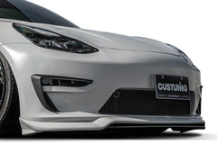 CUSTUNING Tesla Model 3 Front Facia Upgrade (Front Bumper + Lip)