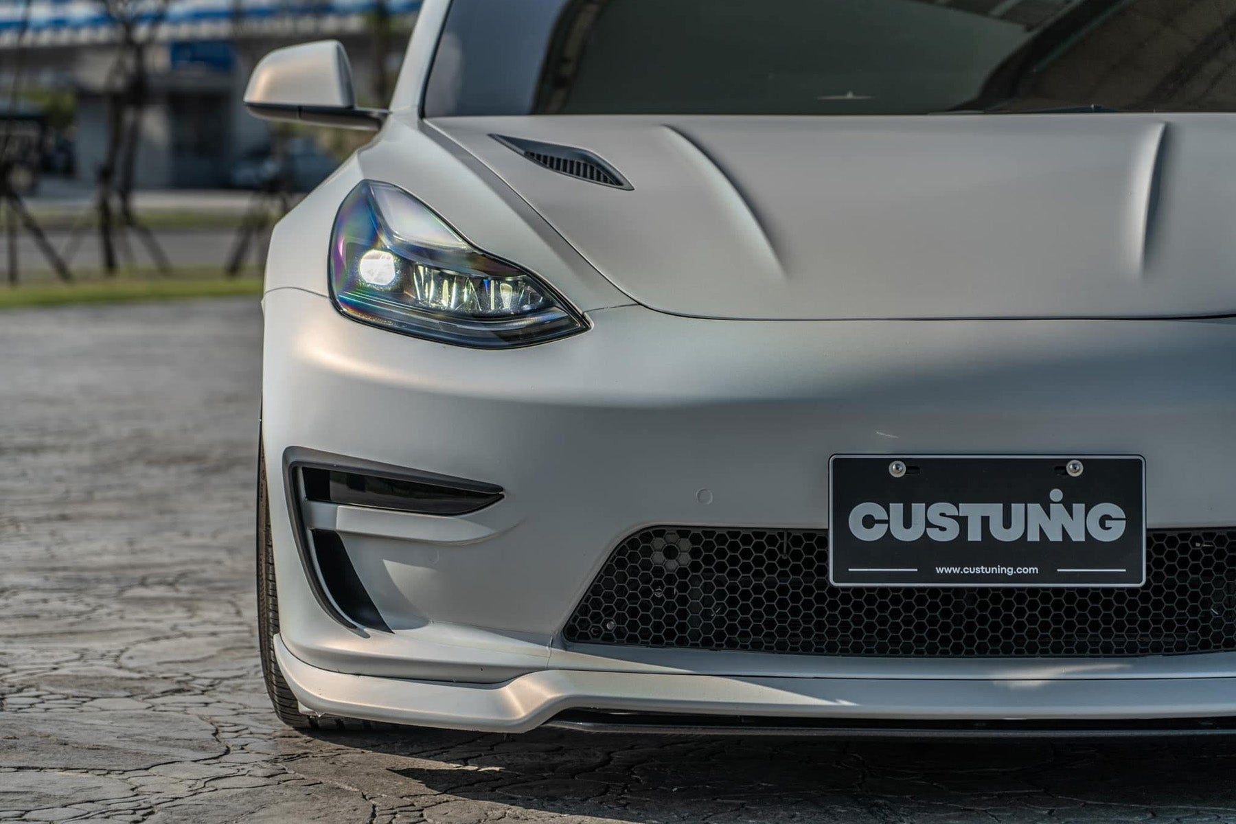 CUSTUNING Tesla Model 3 Front Facia Upgrade (Front Bumper + Lip) – E3Tuning