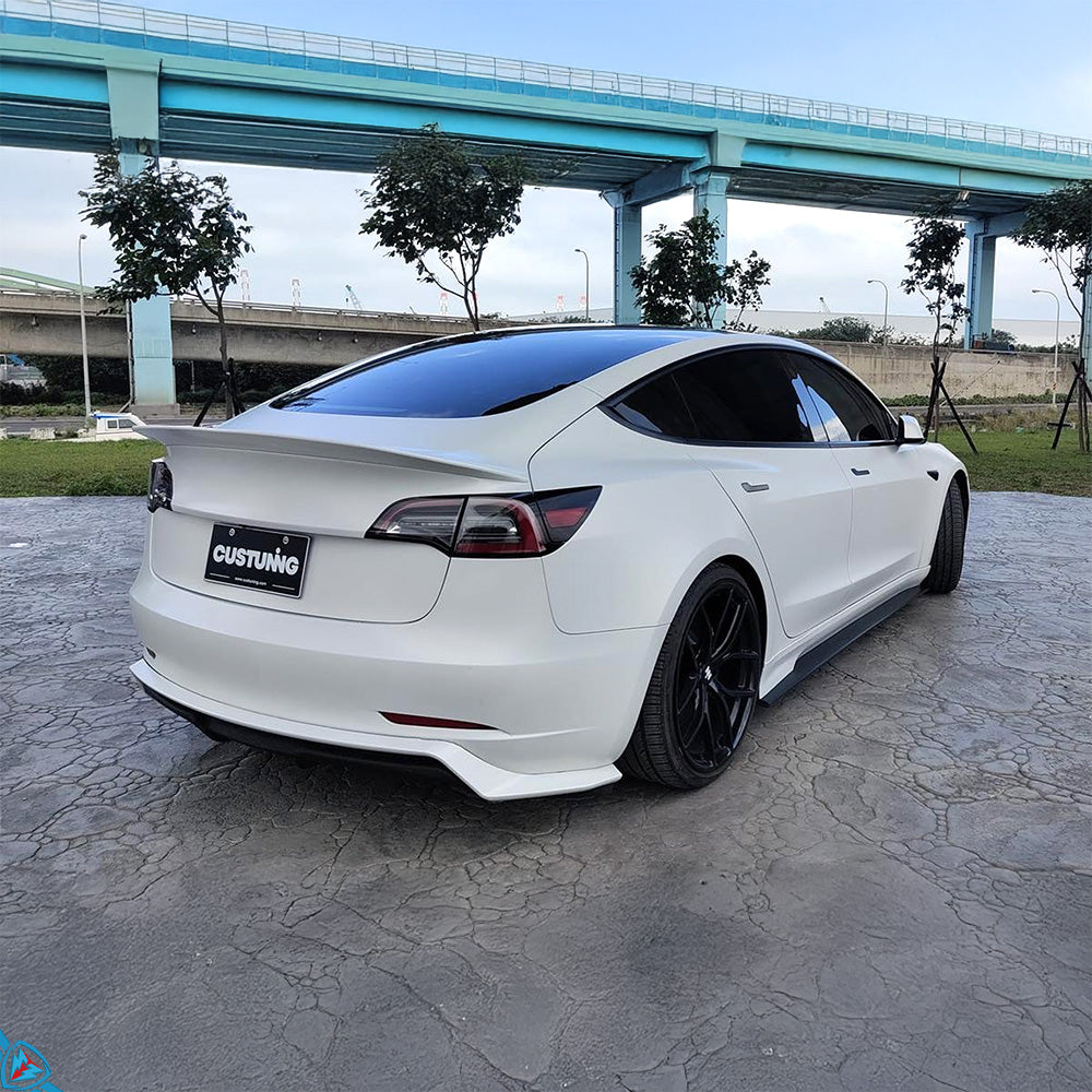 2017-2023 Tesla Model 3 (MK1) Sport Style PP & ABS 3-Piece Rear Diffuser | CUSTUNING