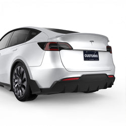 2020-2025 Tesla Model Y (Model Y) Aggressive Style PP 3-Piece Rear Diffuser | CUSTUNING