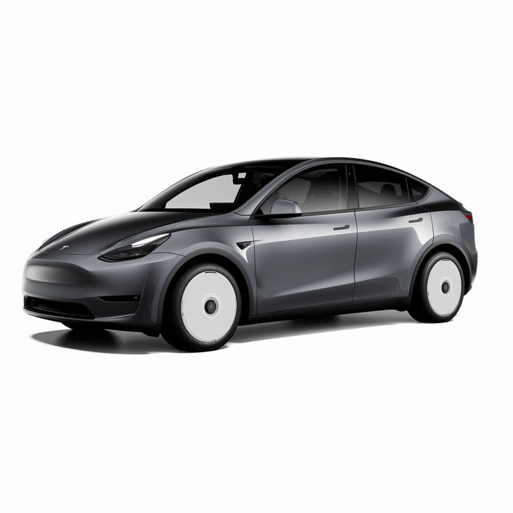 2020-2025 Tesla Model Y (1st-Gen) HALODISC 2 Aerodynamic Style Ready-to-Paint Wheel Covers (Set of 4) | HALOBLK