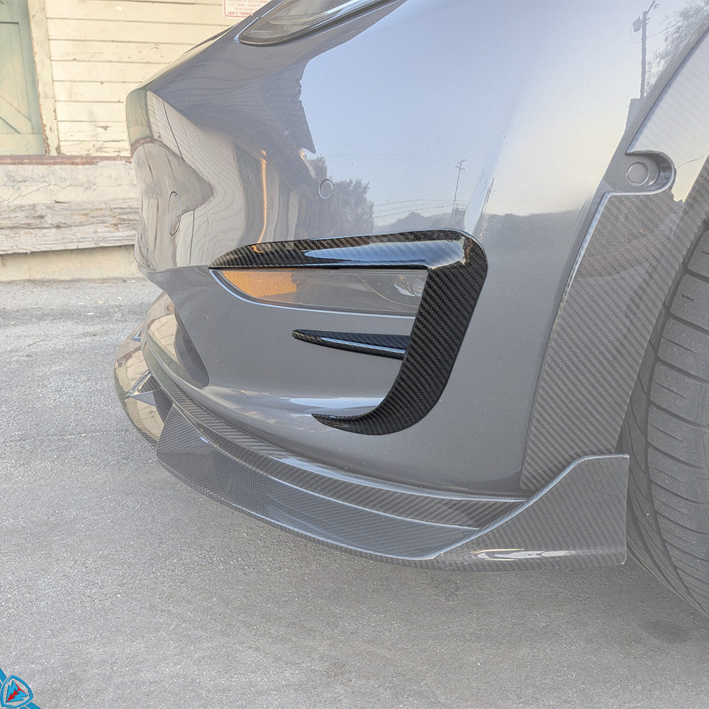 Tesla Model Y EVF Dry Carbon Fiber Fog Light Grille | EVFuel Main image