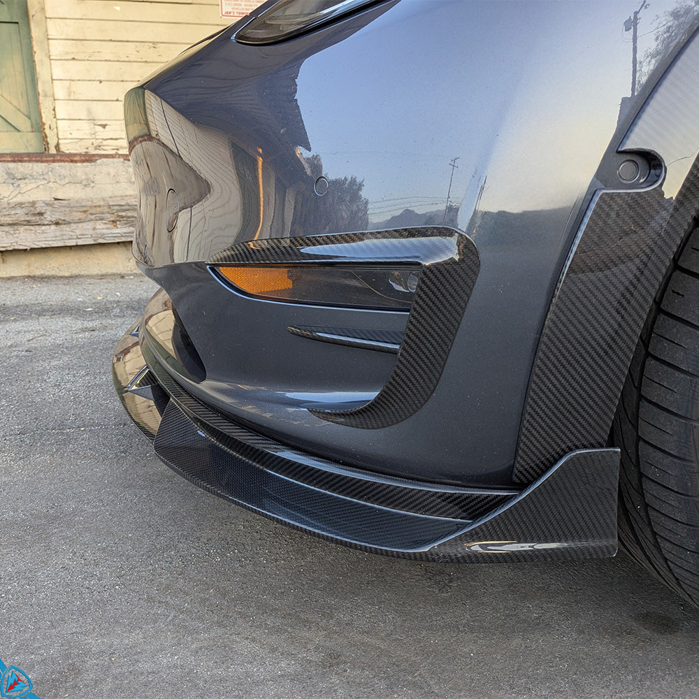 Tesla Model Y EVF Dry Carbon Fiber Fog Light Grille | EVFuel