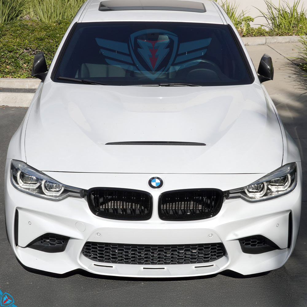 Genuine Carbon Fiber Replacement Hood Vent for F2X F3X F8X BMW with GTS Style Aftermarket Hood Secondary image