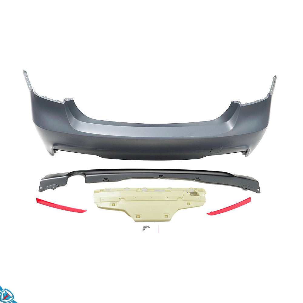 2012-2018 BMW 3 Series (F30) M Sport Style Polypropylene Rear Bumper Conversion Kit | E3Tuning