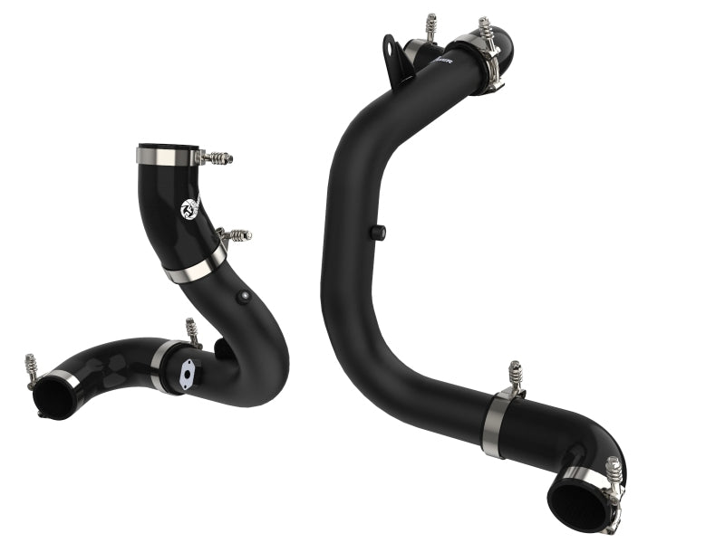aFe BladeRunner 15-20 VW GTI (MKVII) L4-2.0L (t) Aluminum Hot and Cold Charge Pipe Kit Black Main image